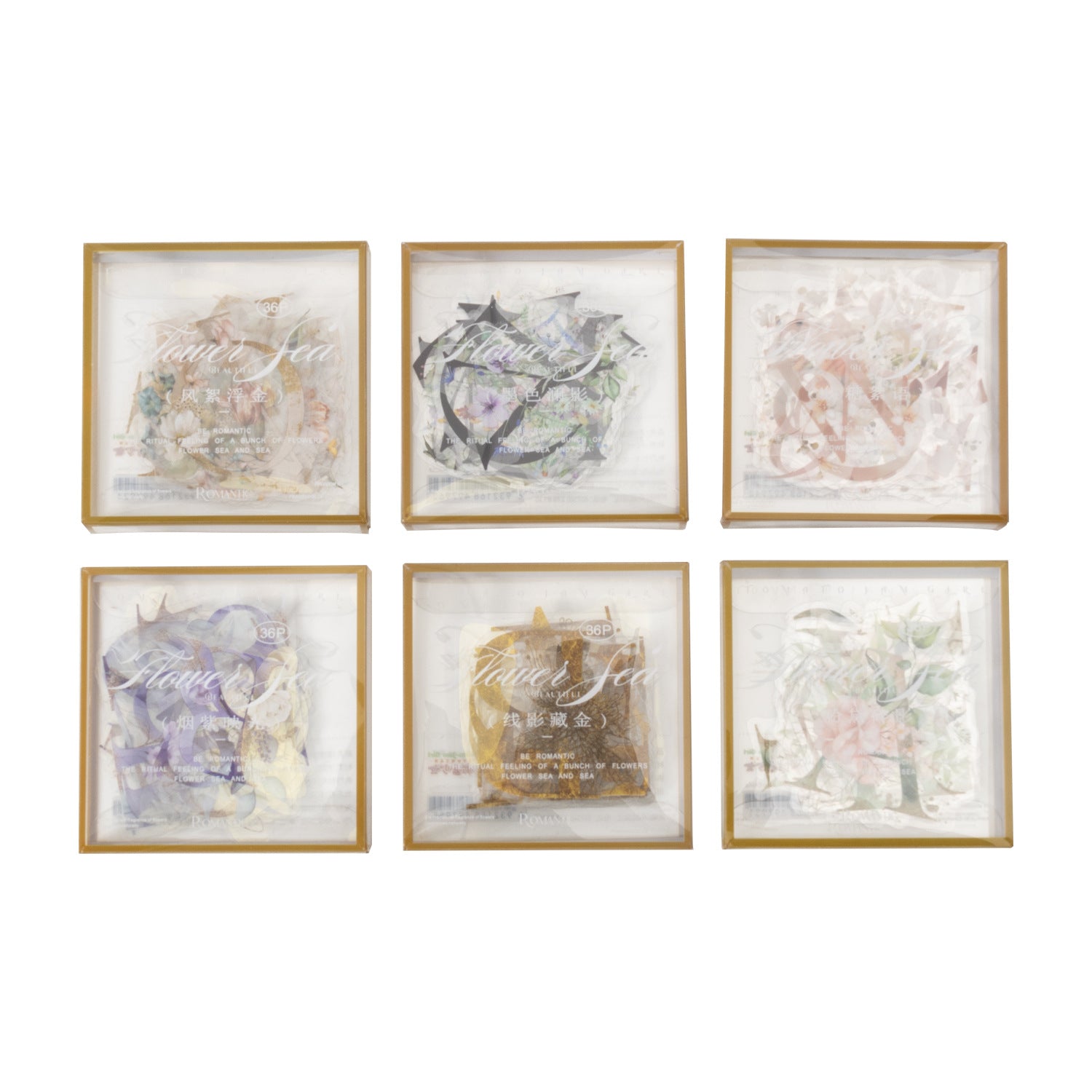 PET Sticker Set - Flower Flowing Light Series, 36 Sheets - ViktaShop