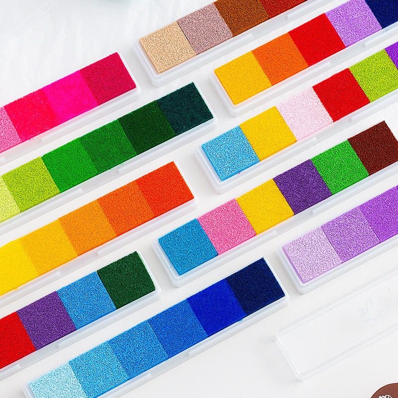 Long Strip Gradient Candy Color Ink Pad – 10 Small Pads DIY Multi-Color Printing - ViktaShop