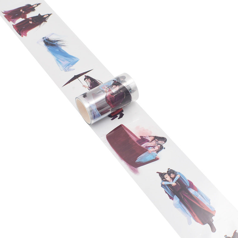 Ancient Chinese Men PET Tape – Transparent Special Oil Decorative Tape - 2m - ViktaShop