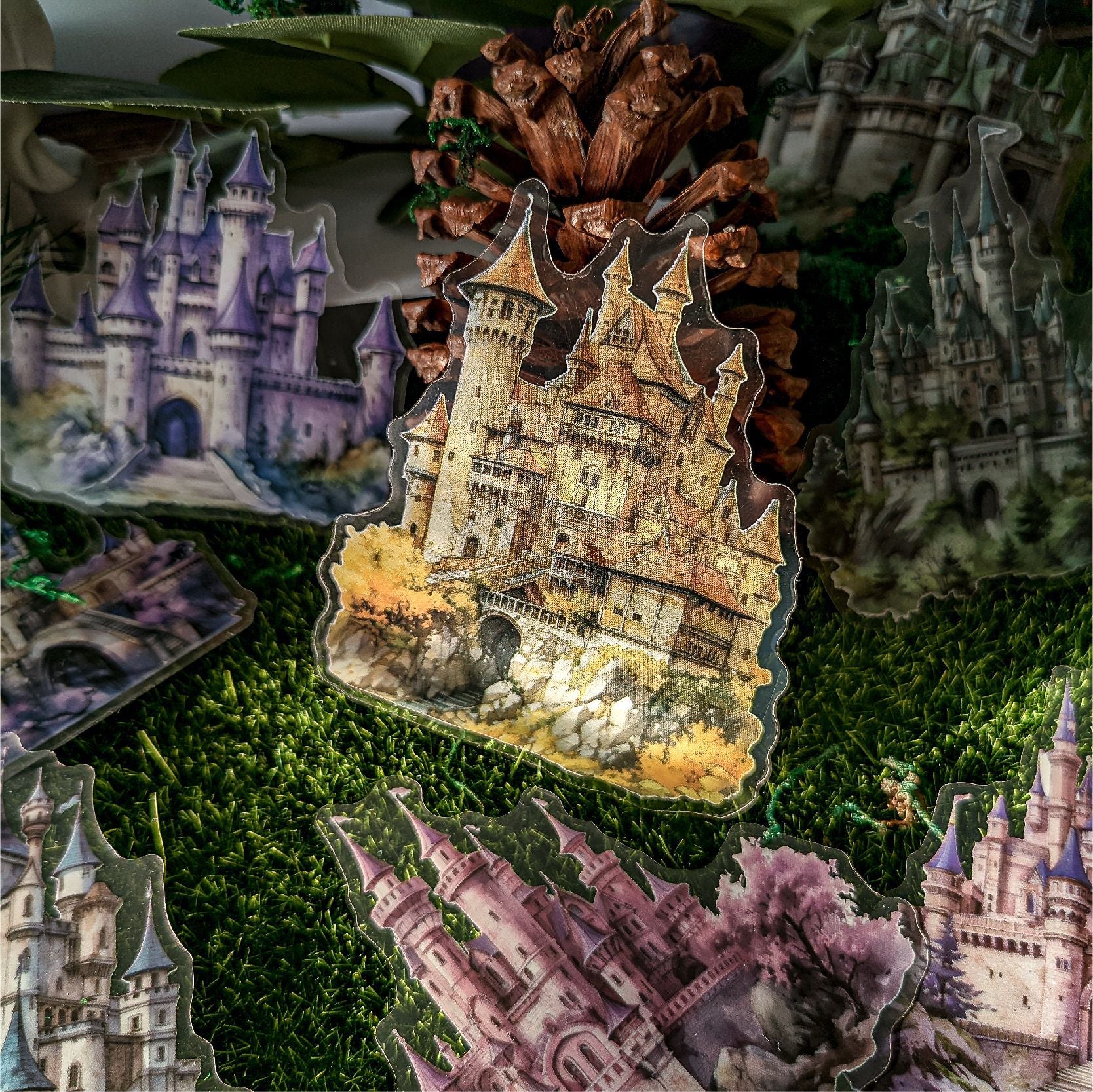 Retro Fantasy Castle PET Stickers Pack – Castle Series, 6 Options - ViktaShop