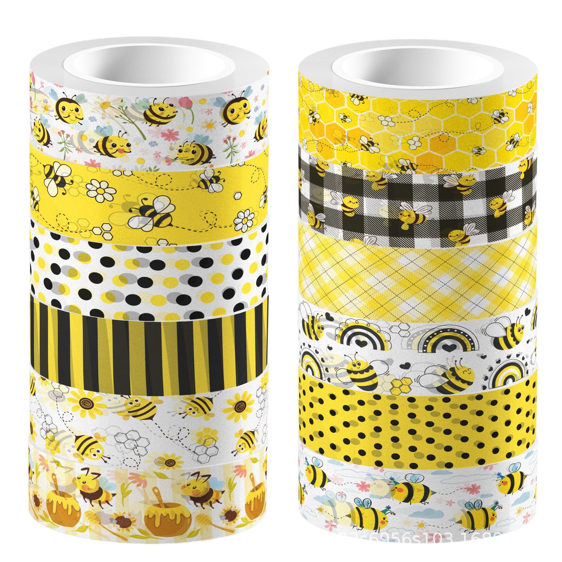 Bee & Honey Flower Washi Tape – Transparent Roll for DIY & Journals, 5m - ViktaShop