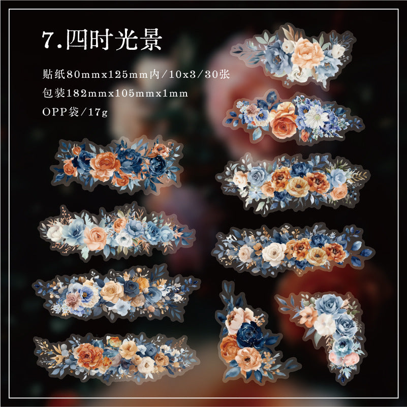 Twilight PET Flower Sticker Bag – Floral Theme, 8 Options - ViktaShop