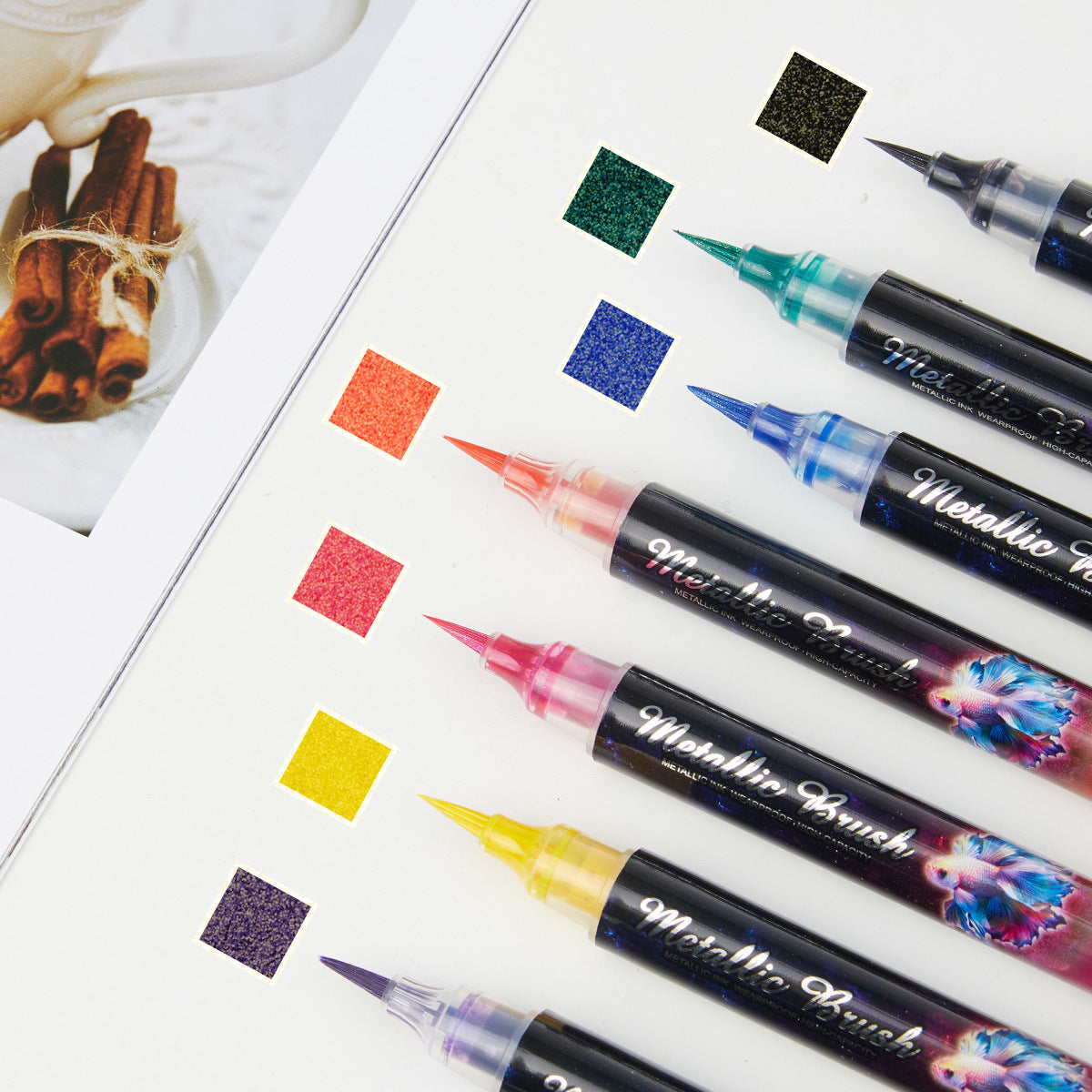 Metallic Brush Pen – Soft Fine Brush, Flash Watercolor - ViktaShop
