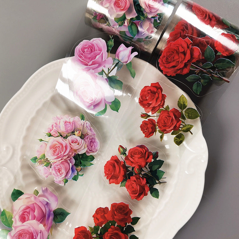 PET Plant Flower Sticker – Material Decoration Collage Tape, 3.5m - ViktaShop