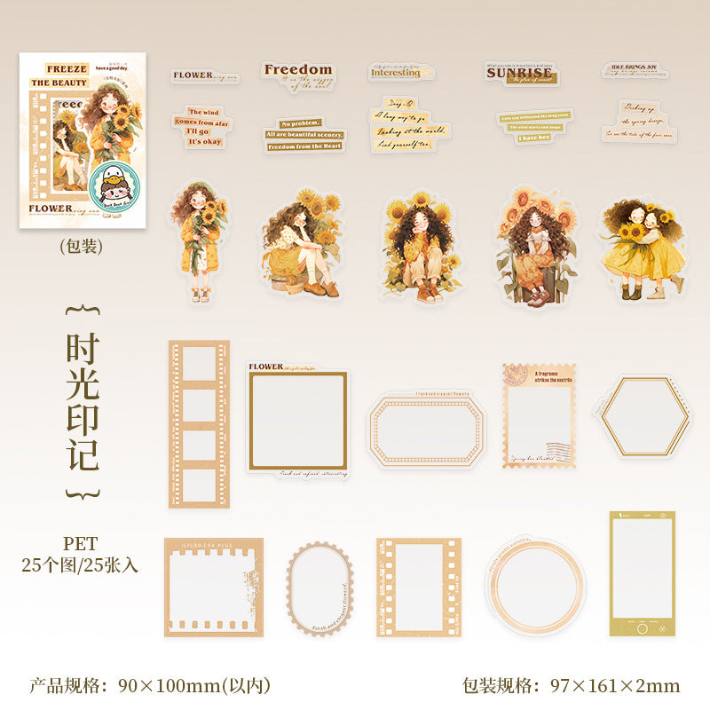 Sticker Bag – Freeze Frame Beautiful Series Retro Character Border, 6 Options - ViktaShop