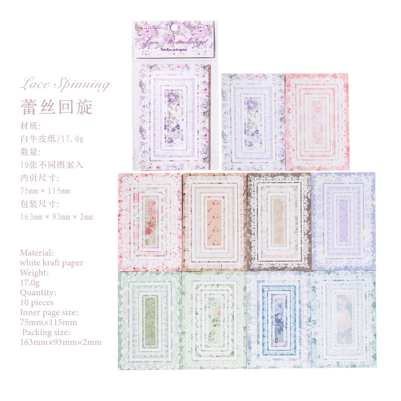 Heart Cycle Series, Retro Border Material for DIY Decoration, 6 Options - ViktaShop