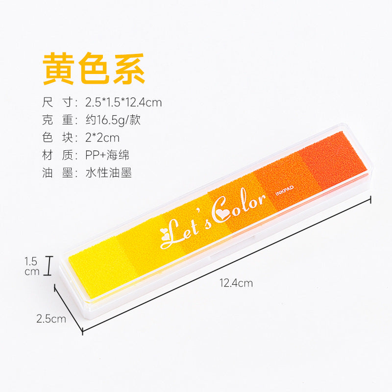 Long Strip Gradient Candy Color Ink Pad – 10 Small Pads DIY Multi-Color Printing - ViktaShop