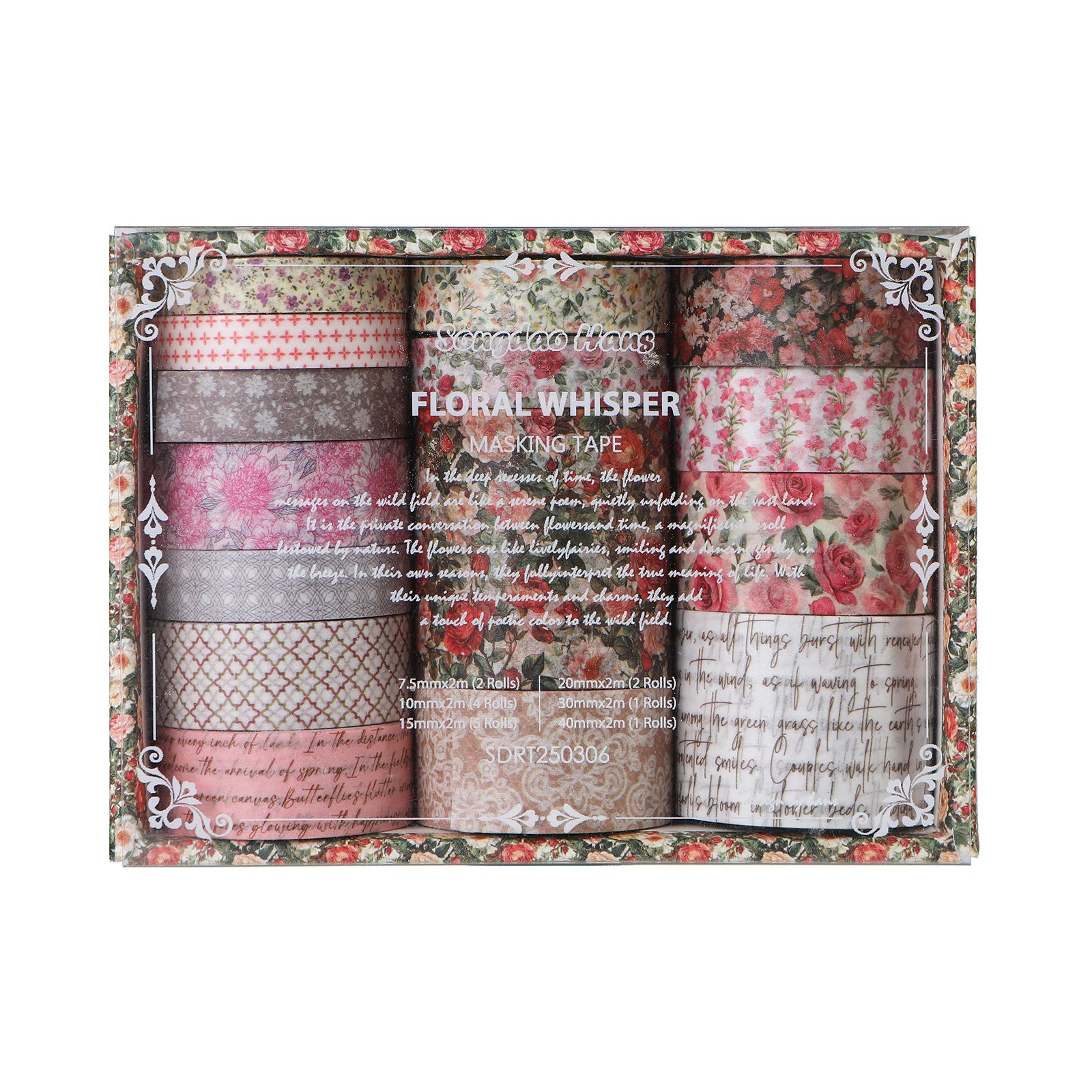 Floral Letter Washi Tape & Sticker Set – Plant Series, 4 Options - ViktaShop