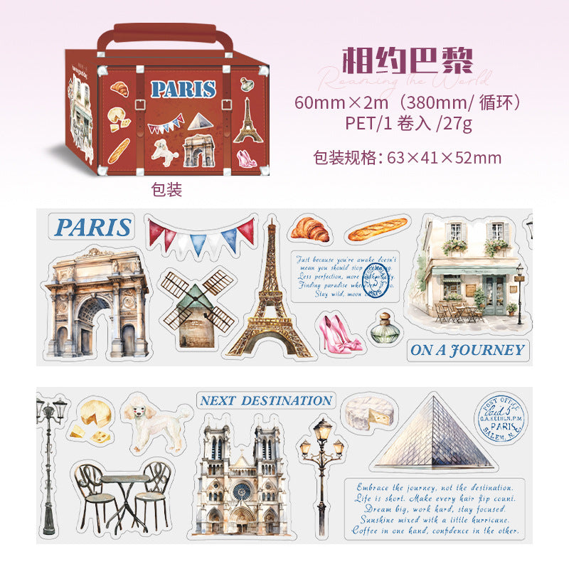 Roaming the World PET Tape – City Travel Series, 2m - ViktaShop