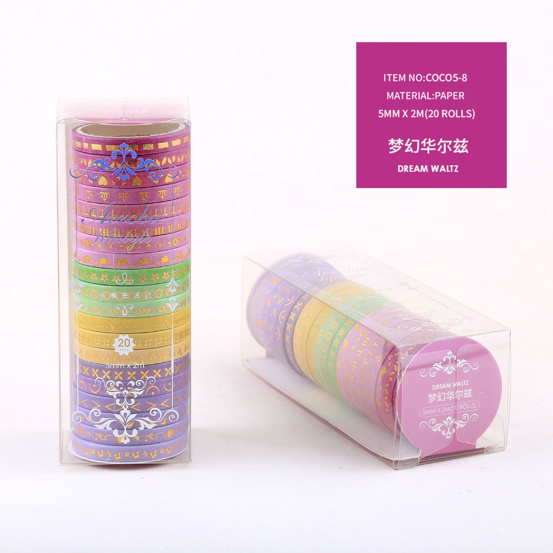 Aerobic Life Series – Hot Stamping and Paper Tape Set, 20 Rolls - ViktaShop