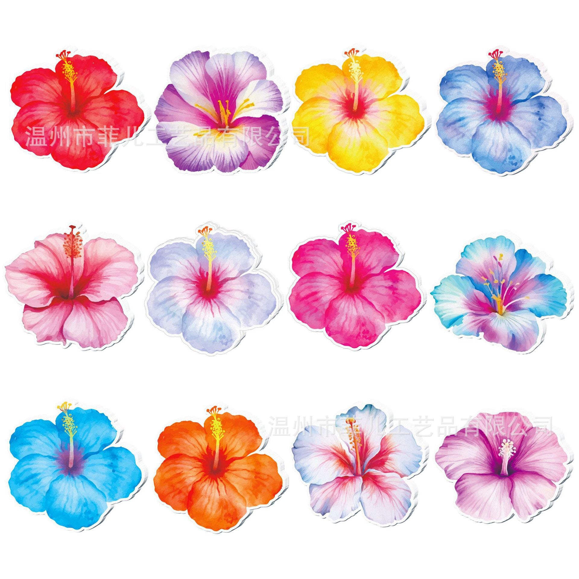 Hibiscus Flower Sticky Notes - Hawaiian Theme Special Shaped Stationery - ViktaShop