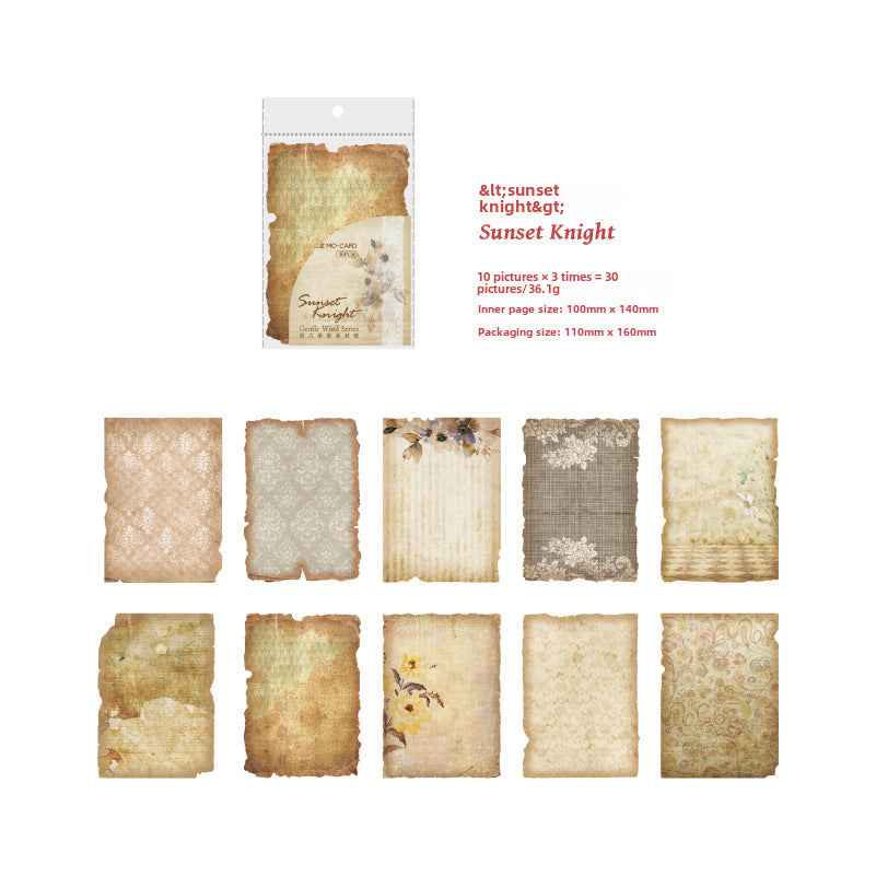 Vintage Material Paper – Soft Wind Series 30 Sheets
