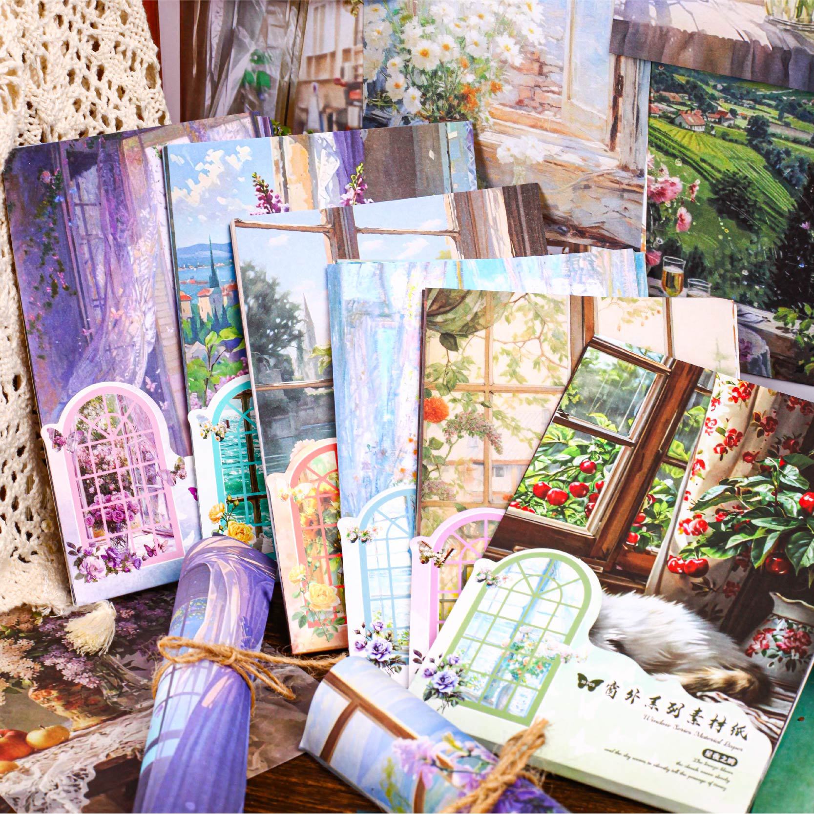 Window View Scrapbooking Background Paper – Modern Simple Style - ViktaShop