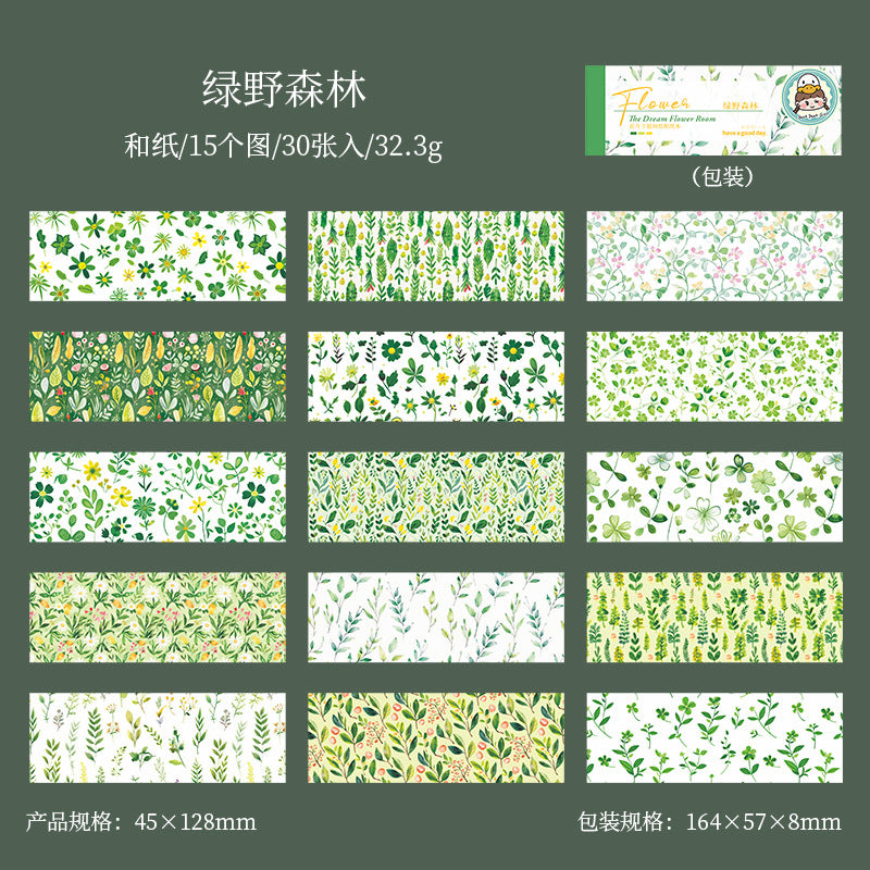 Dream Flower Room Series Sticker Book - Flower Theme - 30 pcs - ViktaShop