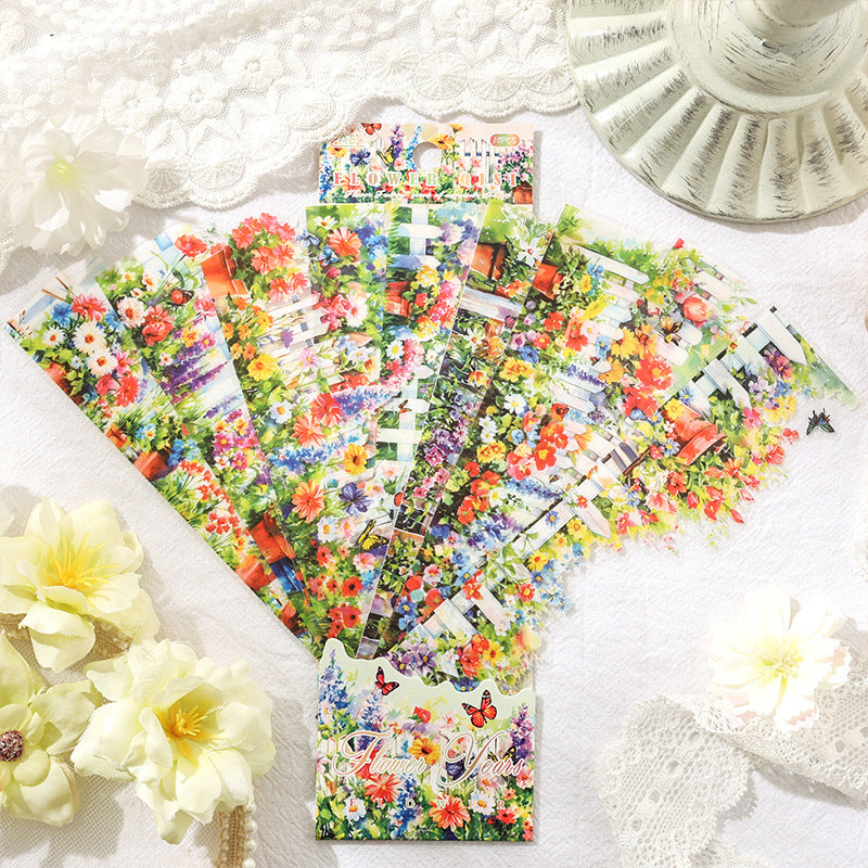 Flower Garden PET Stickers, 10 Pcs - ViktaShop