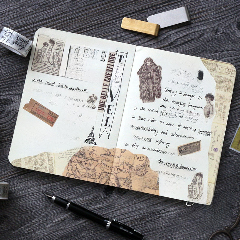 Twilight Retro Gothic Text Washi Tape – English Letter Design - ViktaShop