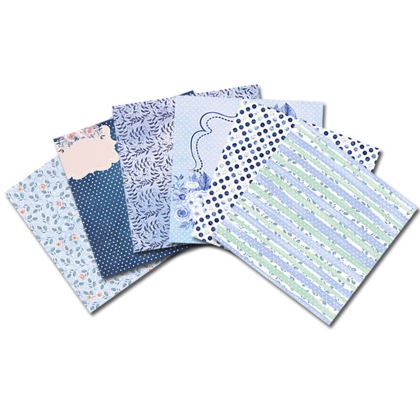Blue Garden DIY Background Pattern Paper - 24 Sheets - ViktaShop