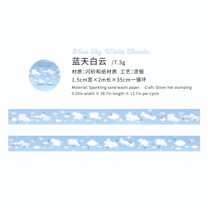 Starry Sky Hot Silver Washi Tape, 2m - ViktaShop