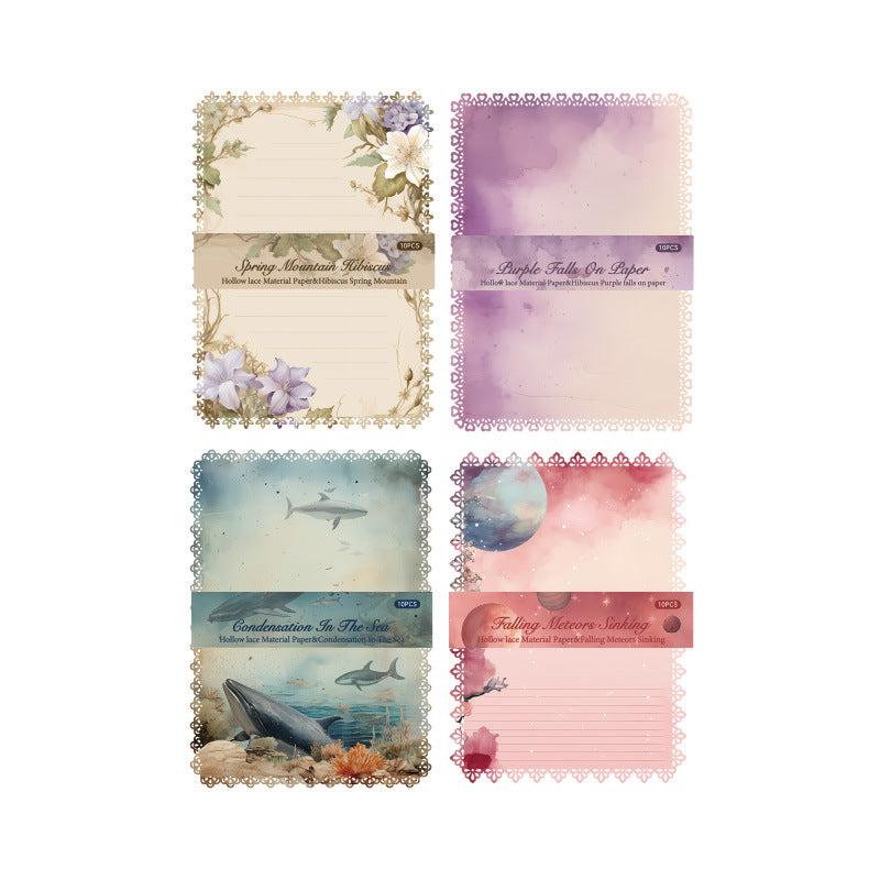 Fantasy Adventure Hollow Border Material Paper – Retro Style Letter Base Paper - ViktaShop