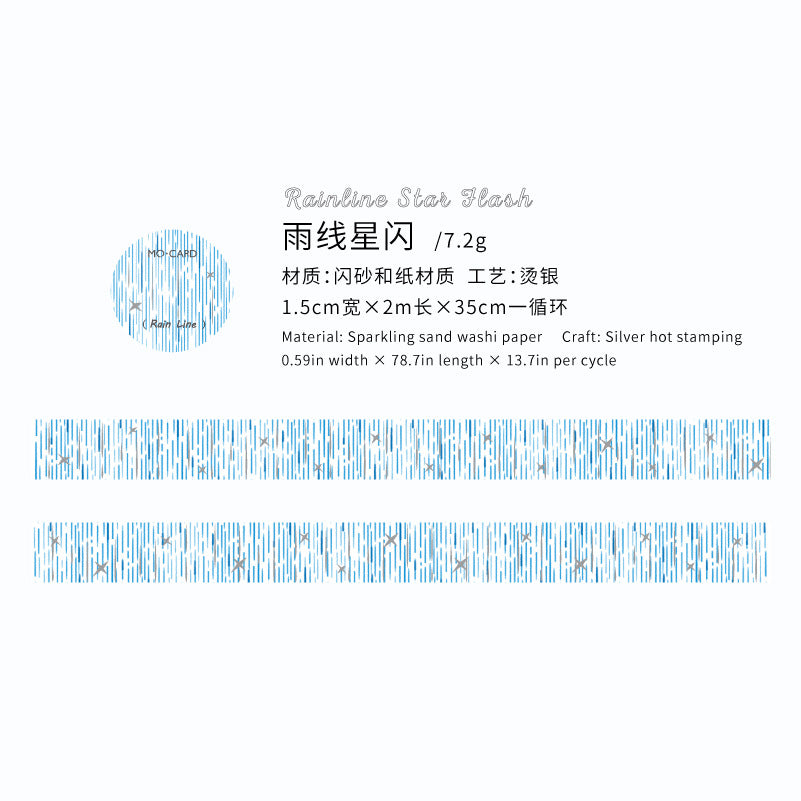 Starry Sky Hot Silver Washi Tape, 2m - ViktaShop