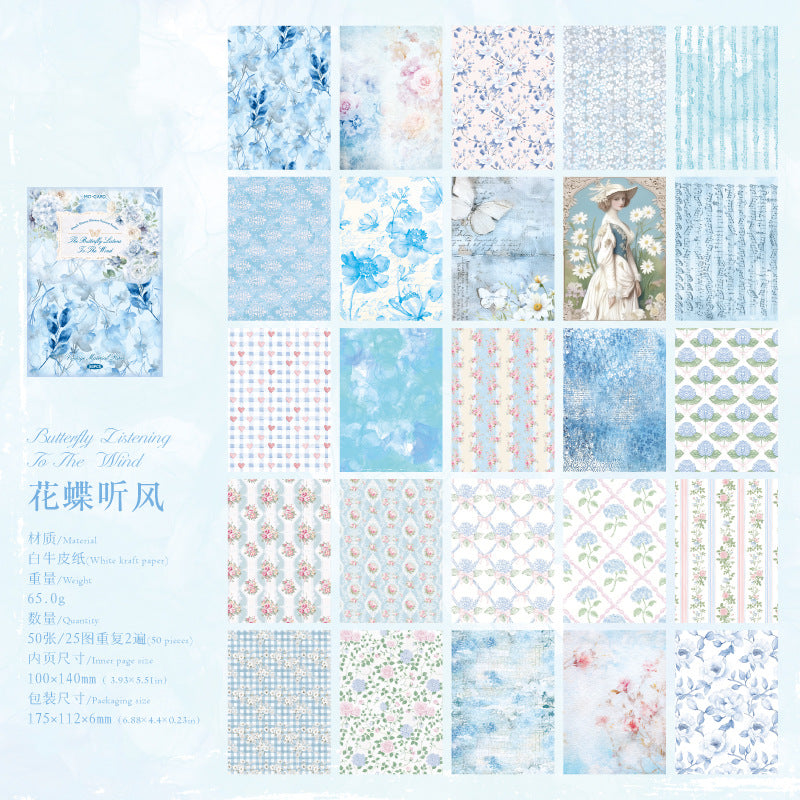 Cool Breeze Flower Series Craft Paper Material - 50 pcs - ViktaShop