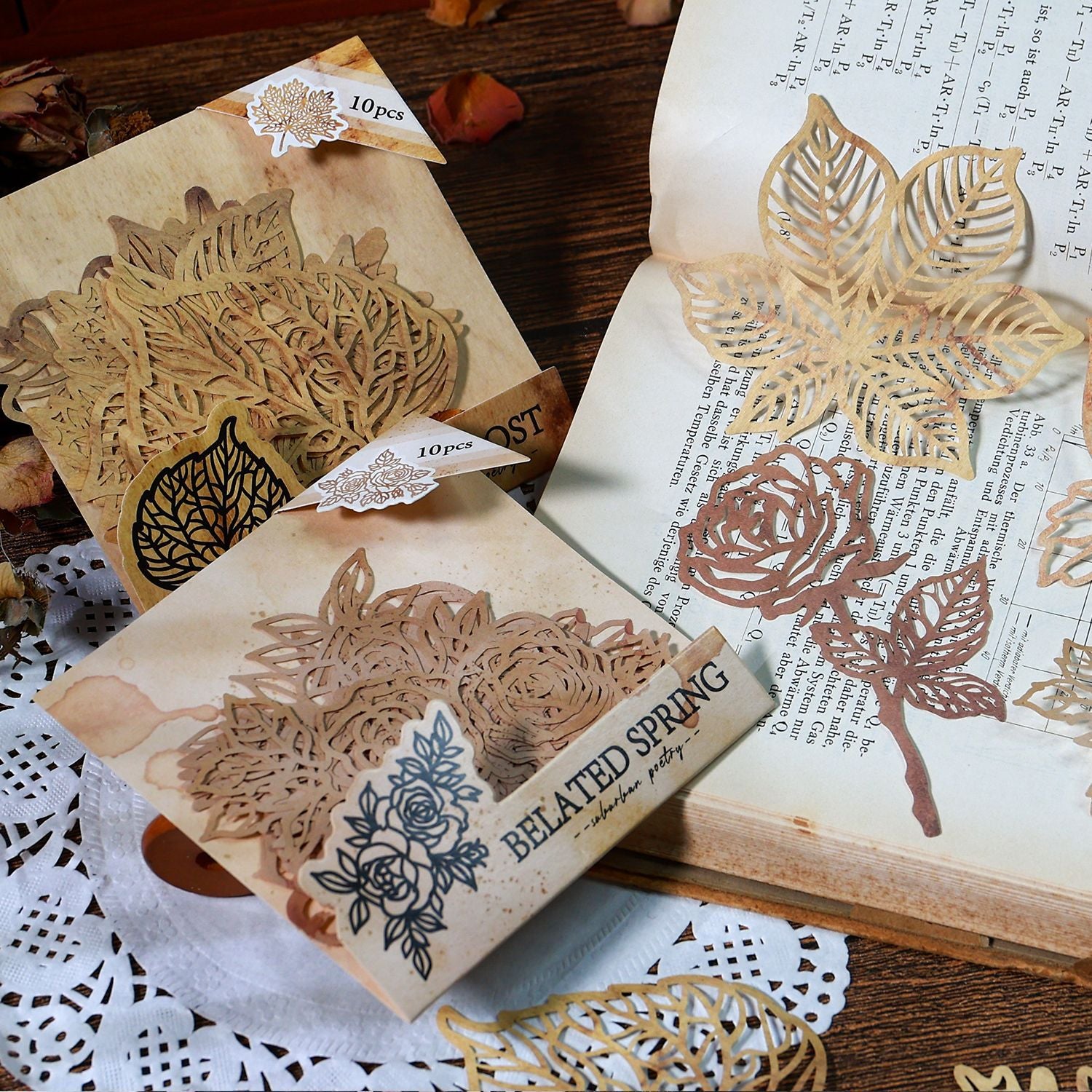 Country Poetry Material Paper - Retro Lace Series, 10 Pcs - ViktaShop