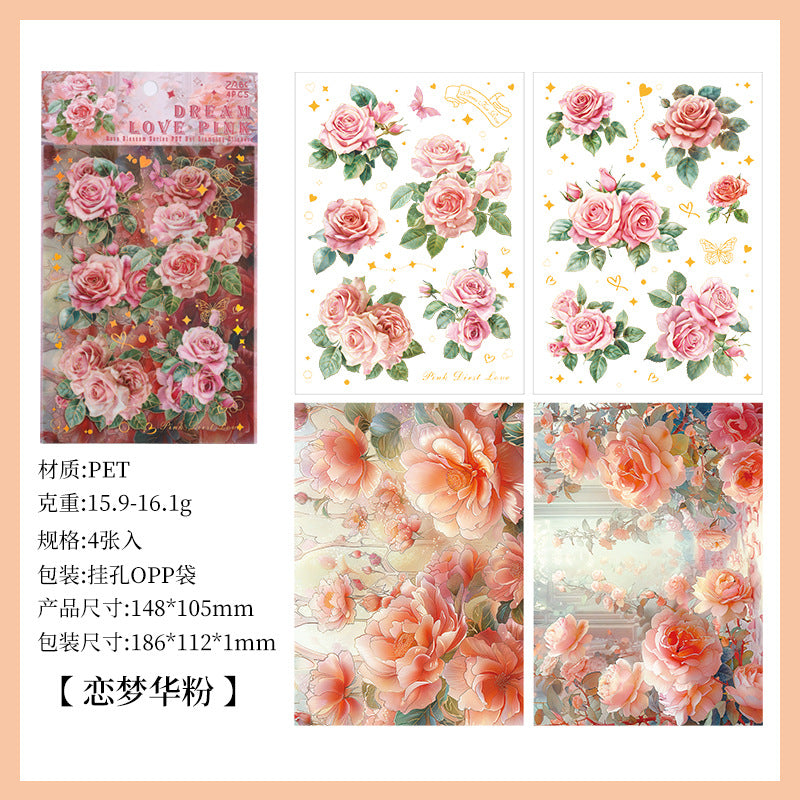 Rose Foil Stickers – PET Waterproof Cut Film, 6 Options - ViktaShop