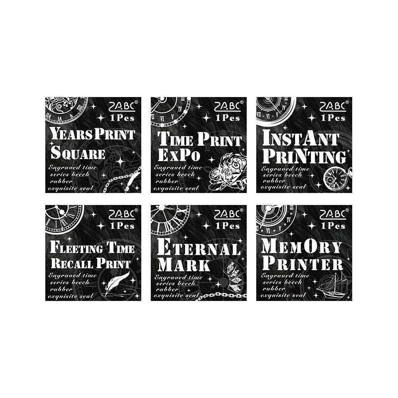 Wooden Stamp – Retro Clock Design, Beech Wood, 6 Options - ViktaShop