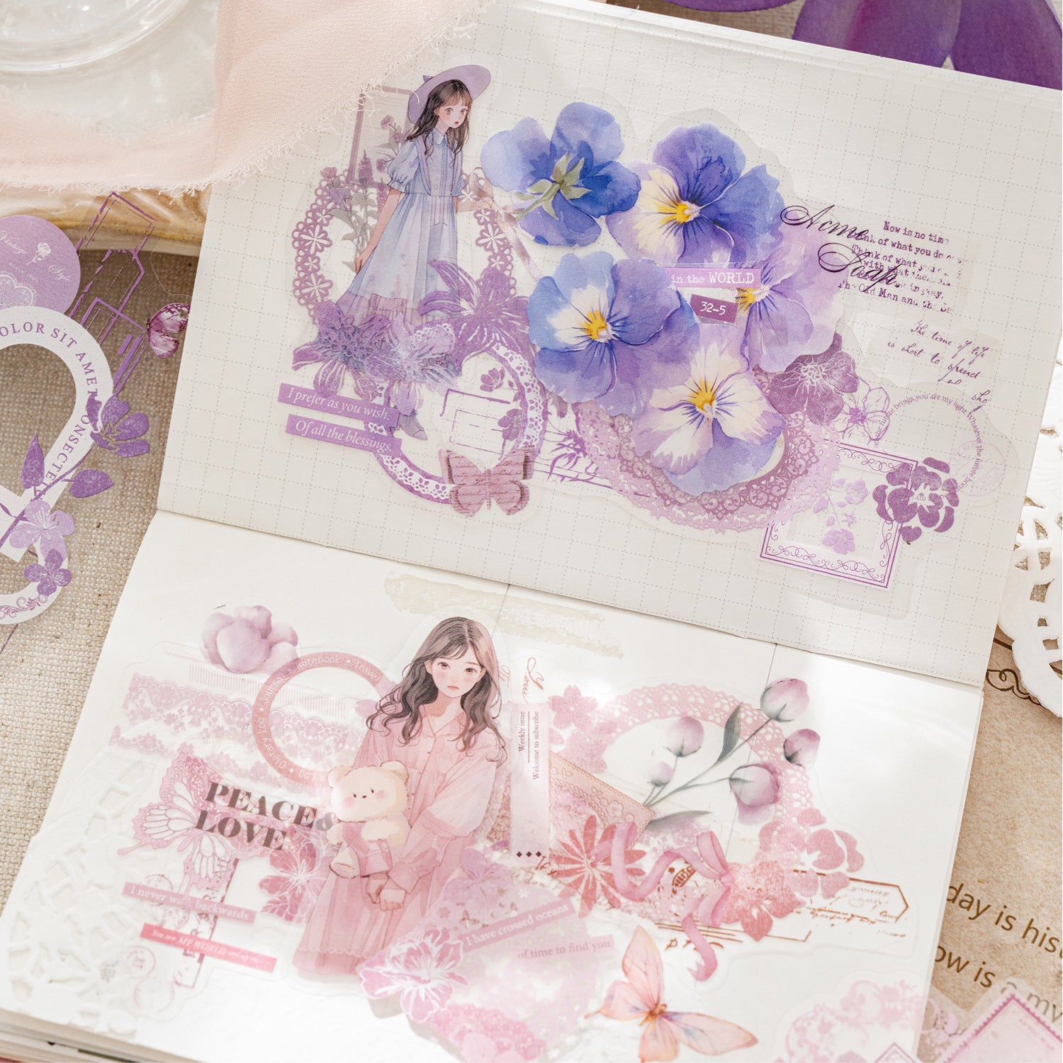 Love Intertwined Series PET stickers - 10 Sheets - ViktaShop