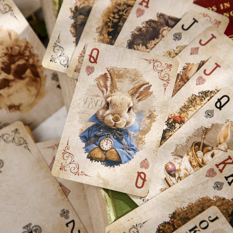 Poker Cards - Retro Alice Series Animal Puzzle Theme, 55 Pcs - ViktaShop
