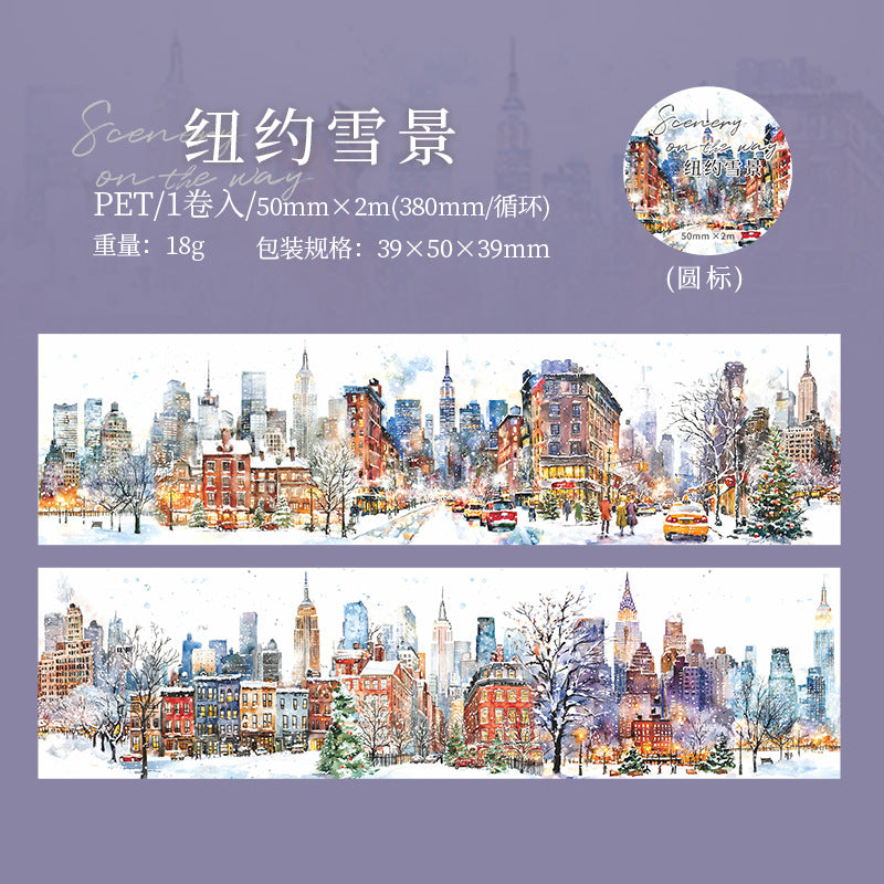 Scenery Series, City Travel Landscaping Washi Tape, 2m - ViktaShop