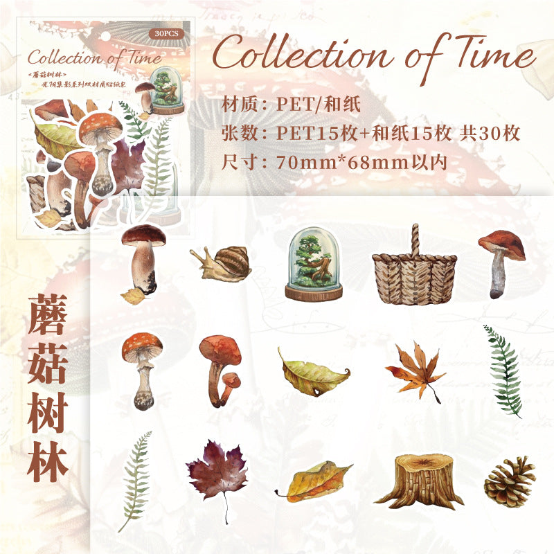 Paper Sticker Pack Time and Shadow Collection, 6 Options - ViktaShop