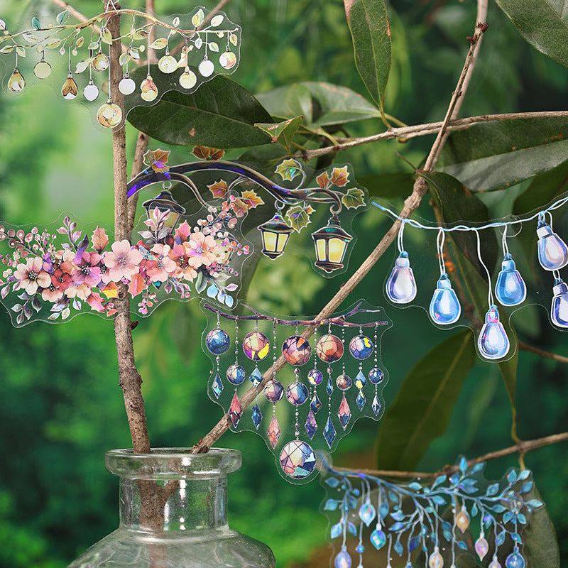 Waterproof PET Laser Stickers – Lamp & Starfish Retro Series, 6 Options - ViktaShop