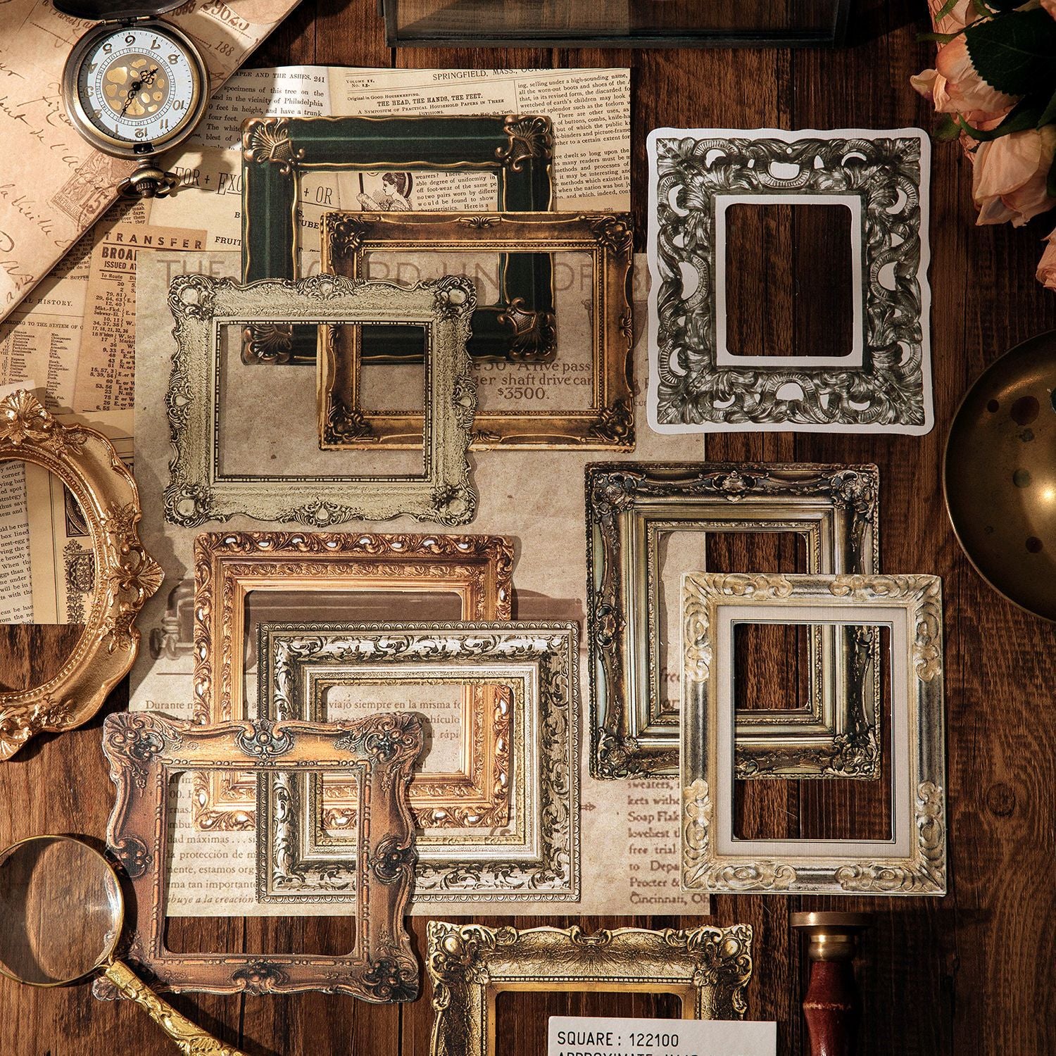 Hollow Retro Collage Stickers – Classical Binding Series, 4 Options - ViktaShop