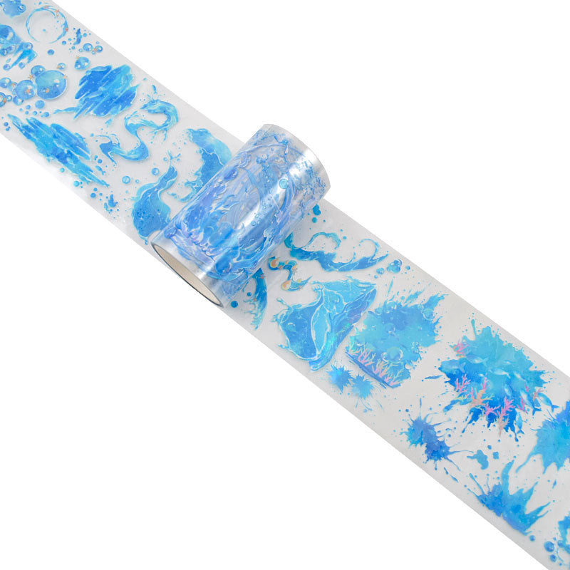 Glossy Landscape PET Tape - Bronzing Oil Decorative Collage Roll, 2m - ViktaShop