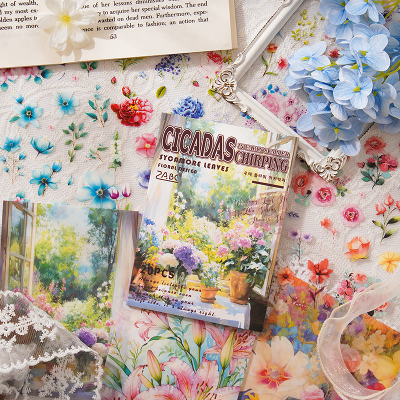 PET Sticker Book Garden Series, 4 Options - ViktaShop