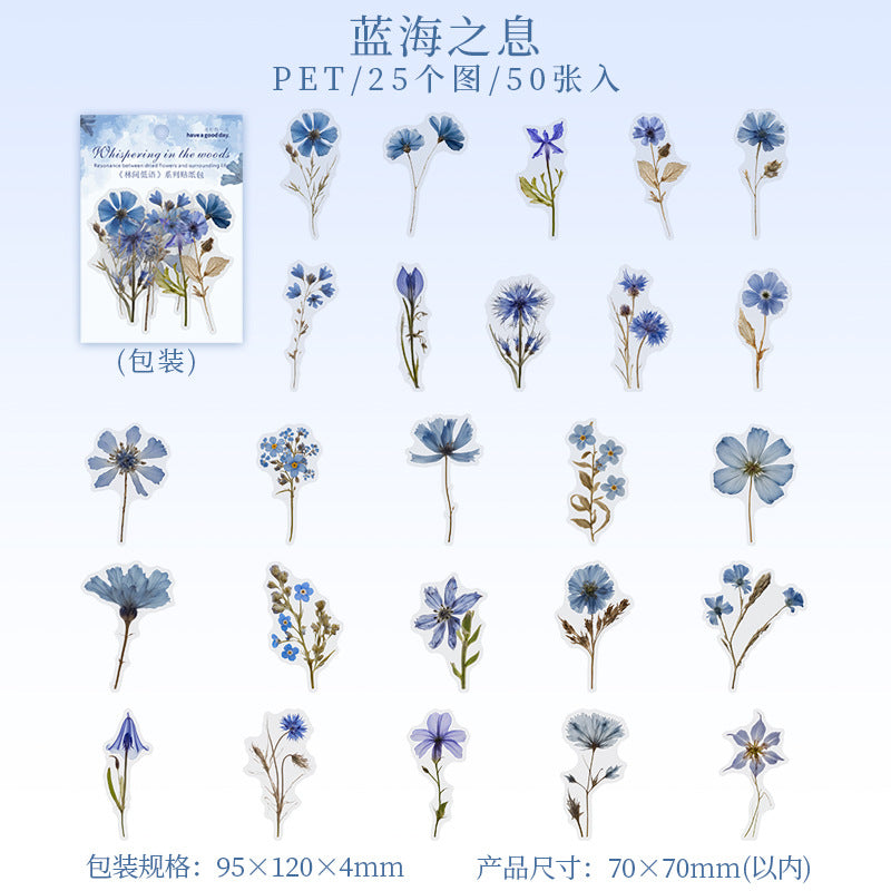 PET Sticker – Forest Whisper Retro Flower Series, 4 Options - ViktaShop