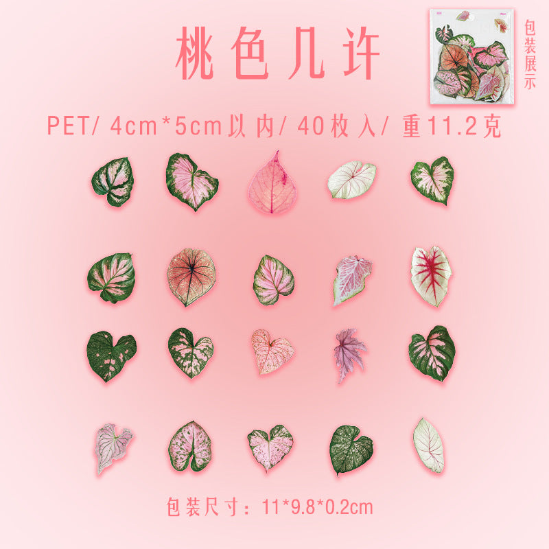 Leaf Theme Simulation Sticker – DIY Hand Account, 4 Options - ViktaShop
