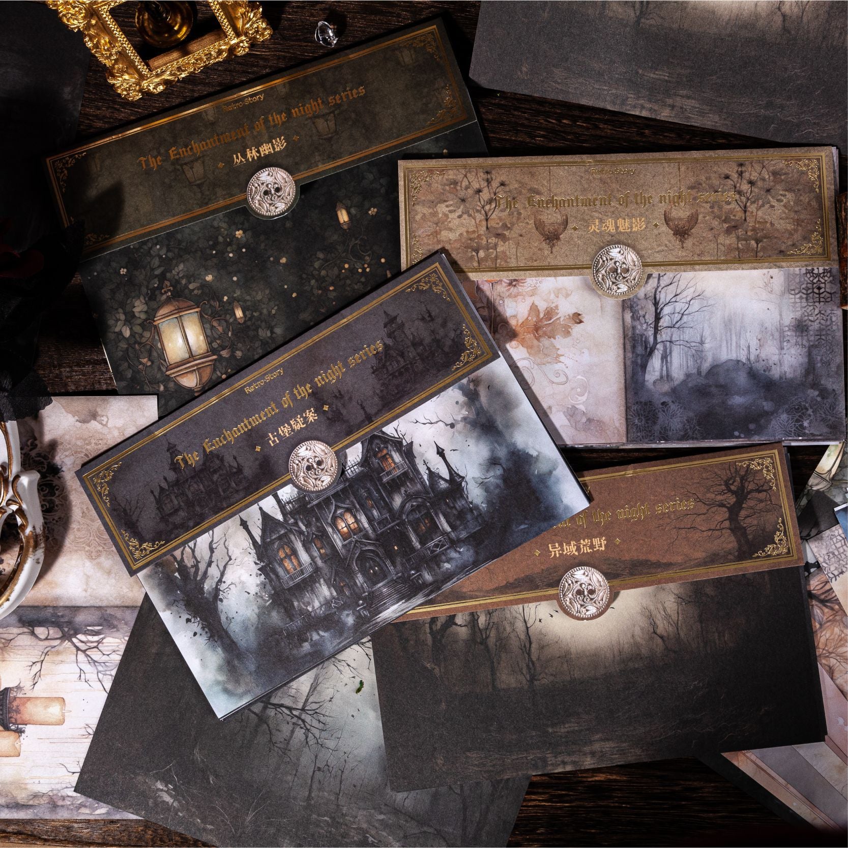 Dark Retro Material Paper, Scrapbooking DIY Decoration Base - ViktaShop