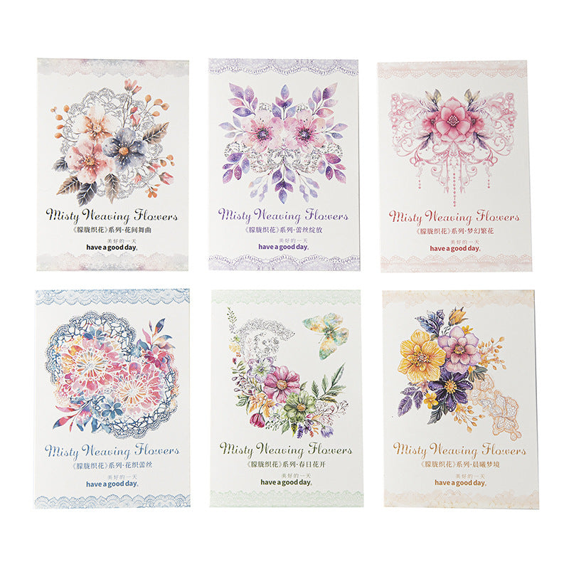 Hazy Weaving Flower Series PET Sticker, 10 Pcs - ViktaShop