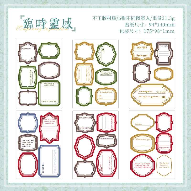 Cross-border Retro Border Die-cut Stickers