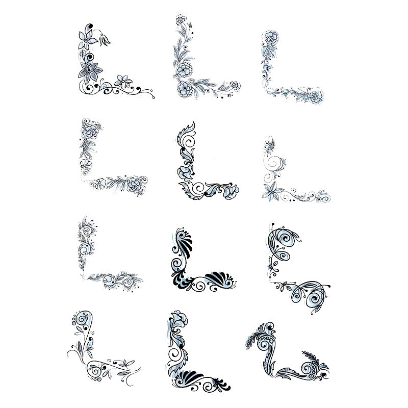 Corner Pattern Transparent Silicone Stamp – DIY PVC Decorative Seal - ViktaShop