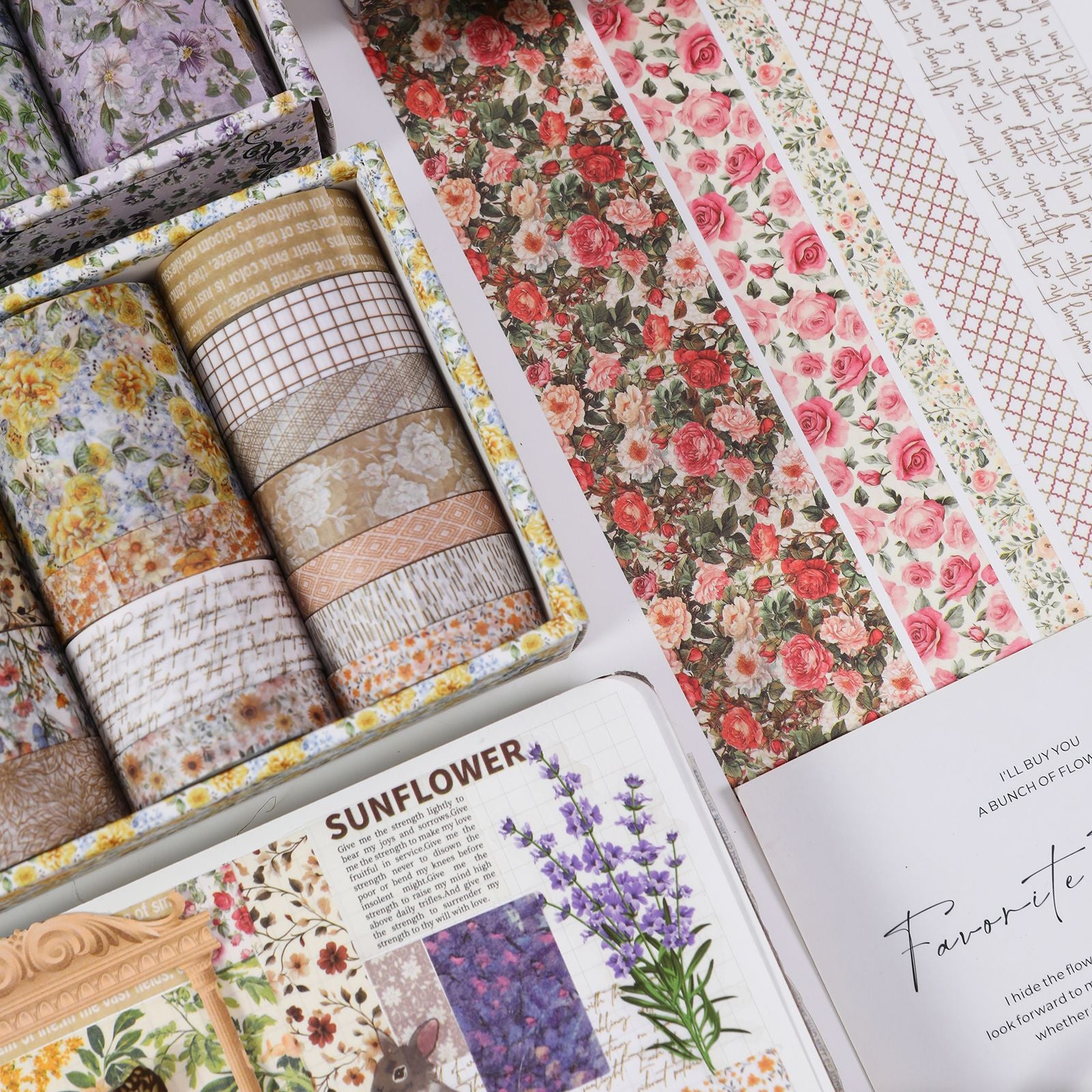 Floral Letter Washi Tape & Sticker Set – Plant Series, 4 Options - ViktaShop