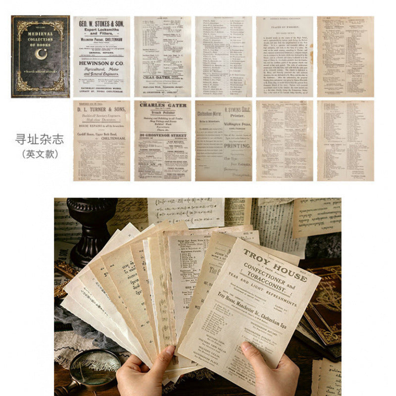 Retro Old Paper Scrapbooking Wall Stickers – Nostalgic Newspaper & Book Decoration, 12 Options - ViktaShop