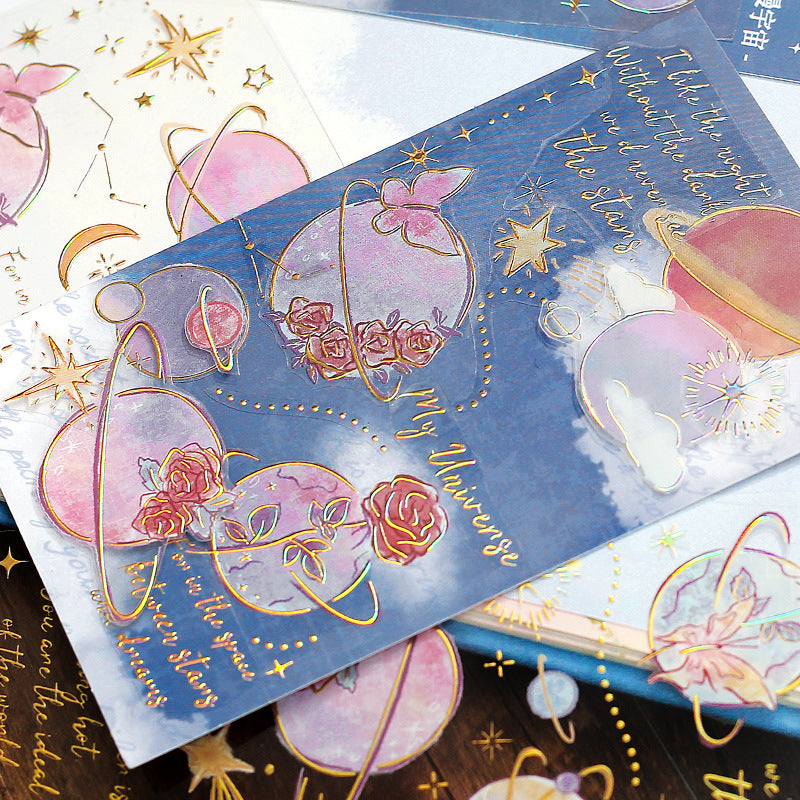 Letter Lover Hot Stamping Stickers – Star River Rose Poem Series, 4 Options - ViktaShop
