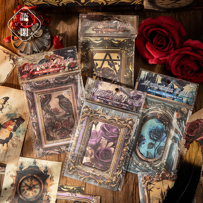 Black Flame Rose Material Paper, 20 Pcs - ViktaShop