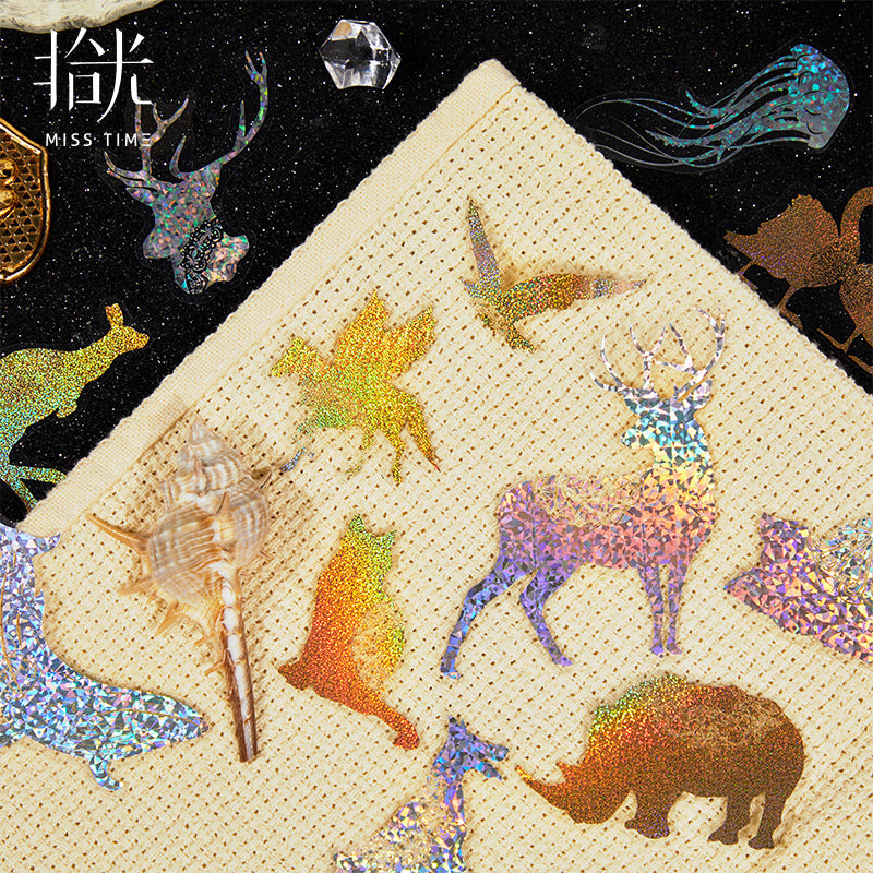 PET Laser Sticker Pack - Silver Sea Flower, 6 Options - ViktaShop