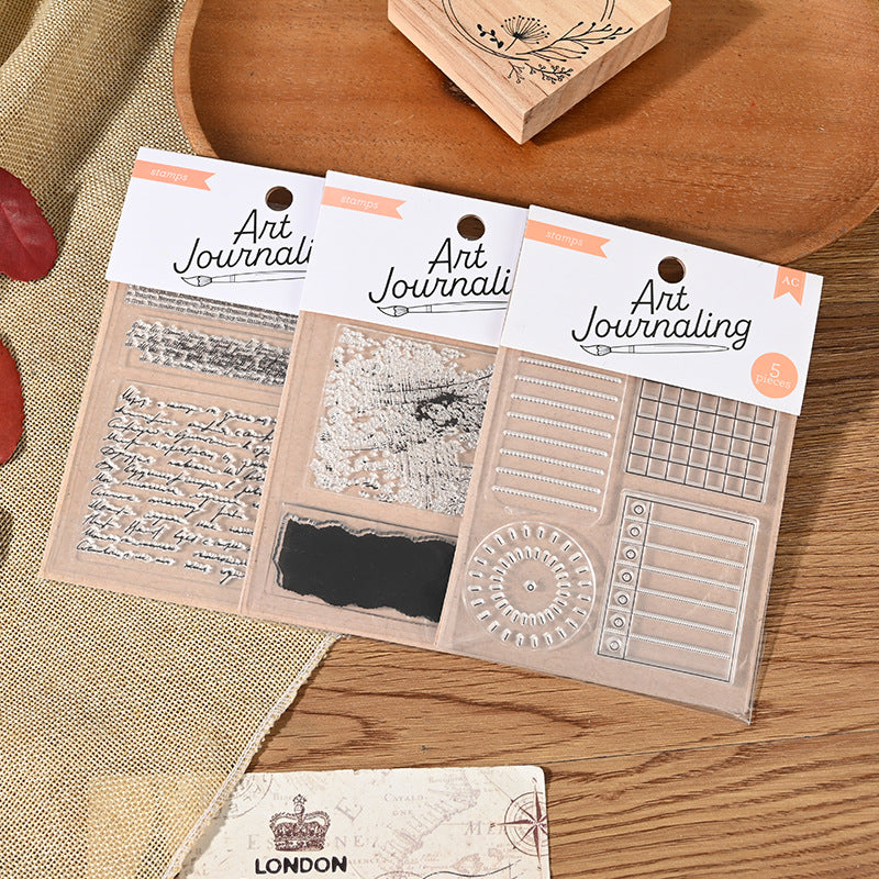 Cursive English Paragraph Silicone Seal – Transparent Literary Style Stamp, 3 Options - ViktaShop