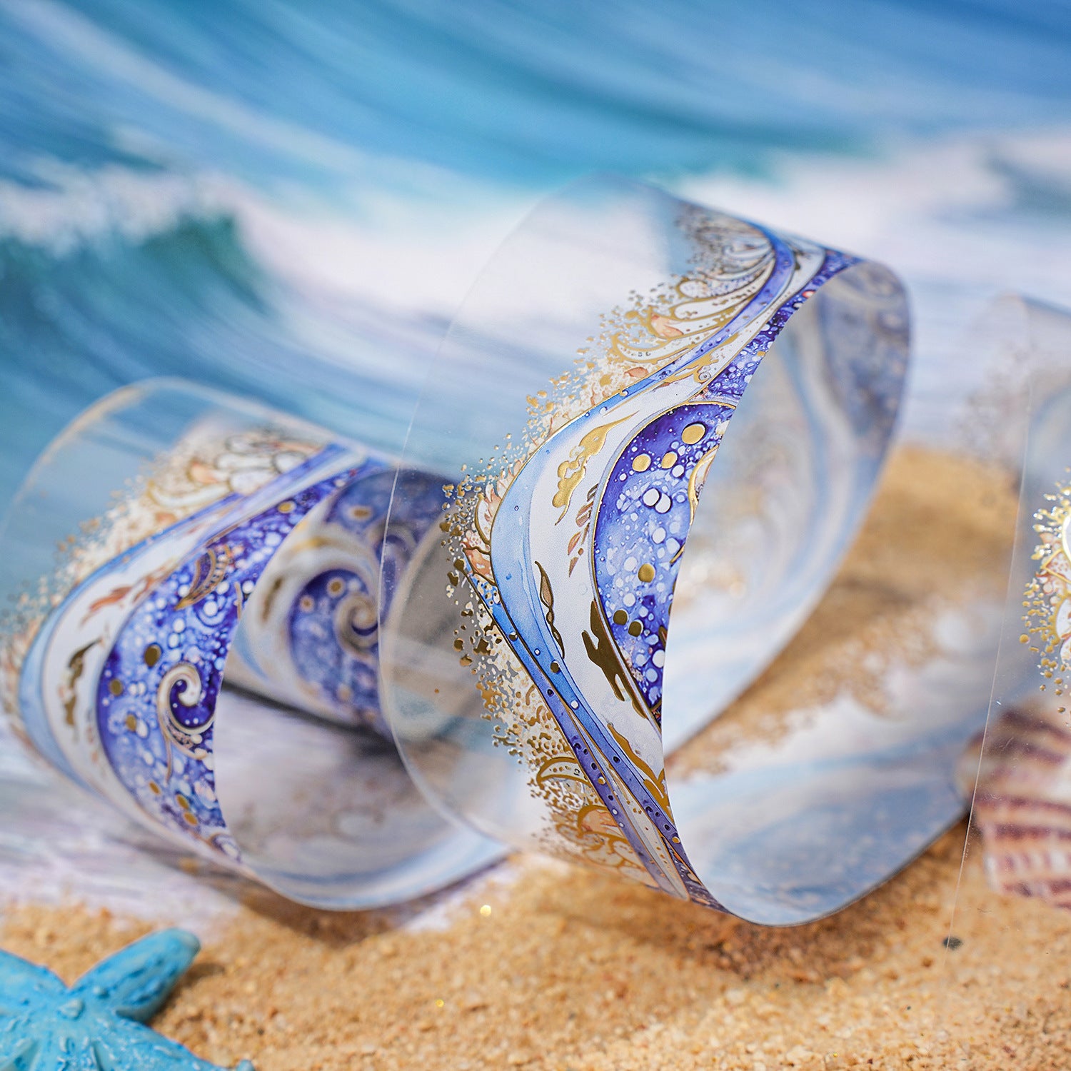 PET Tape - Wave Theme, Handbook DIY Decoration, 350mm - ViktaShop