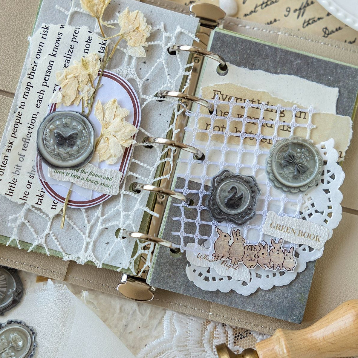 Memory Box Series Paint Glue Stickers, Retro Hand Account, 6 Options - ViktaShop